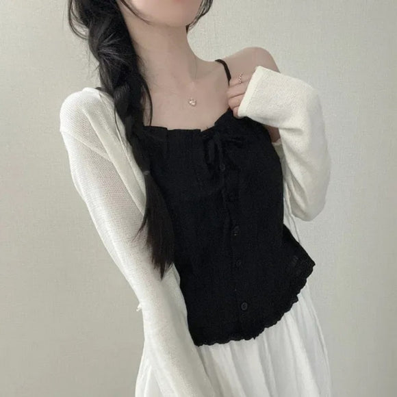 Blusa Francesa Blanca Corta para Mujer