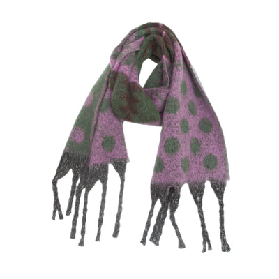 Bufanda Gruesa Jacquard con Lunares y Borlas - Image 13