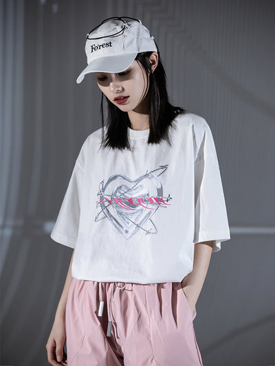Playera Suelta con Estampa Love Metal para Parejas - Image 2
