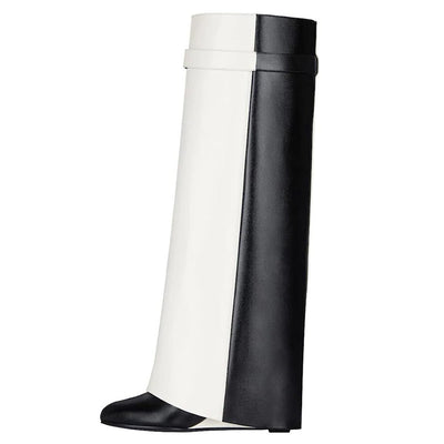 Botas Cuña Metalizado Talla Grande Mujer Hasta la Rodilla - Image 3