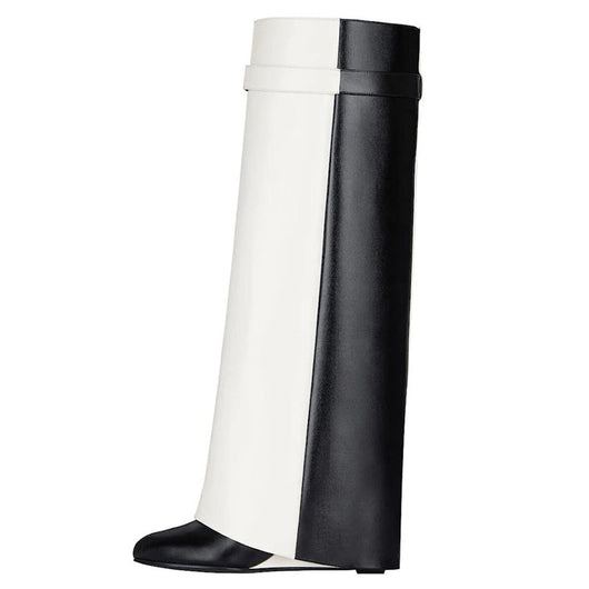 Botas Cuña Metalizado Talla Grande Mujer Hasta la Rodilla - Image 3