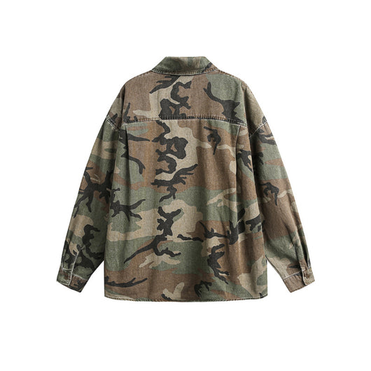 Camisa Hombre Camuflaje Vintage con Efecto Tinta Desgastada - Image 2