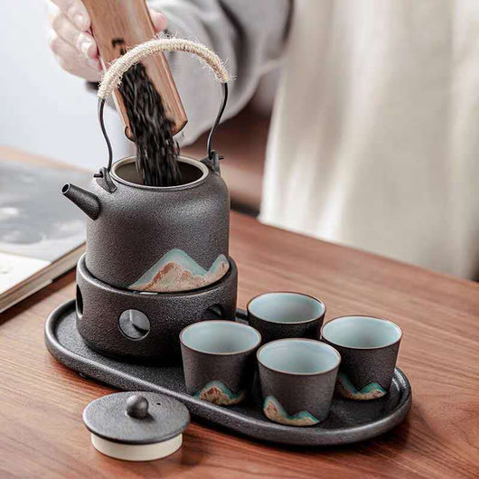 Juego de Té Japonés con Calentador de Cerámica - Image 11
