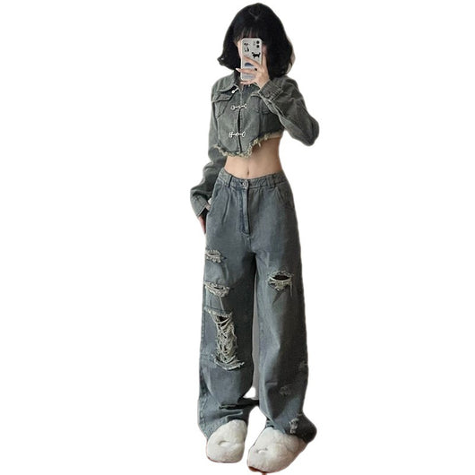 Pantalones Denim Retro Chica Spice con Diseño Vintage Americano - Image 7