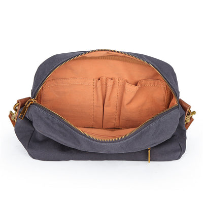 Bolsa Retro de Lona con Bloques de Color y Correa Cruzada - Image 3