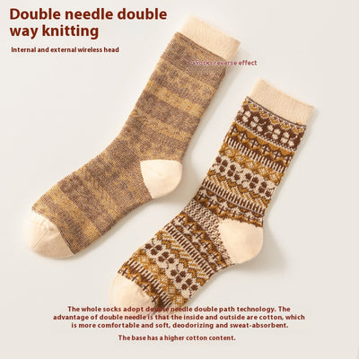 Calcetines Artísticos Étnicos Retro Tubo Medio en Algodón - Image 13
