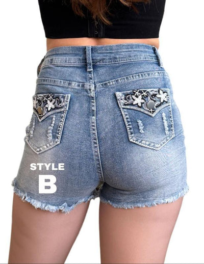 Shorts Retro para Hombre con Detalles Bordados y Acabado Desgastado - Image 6