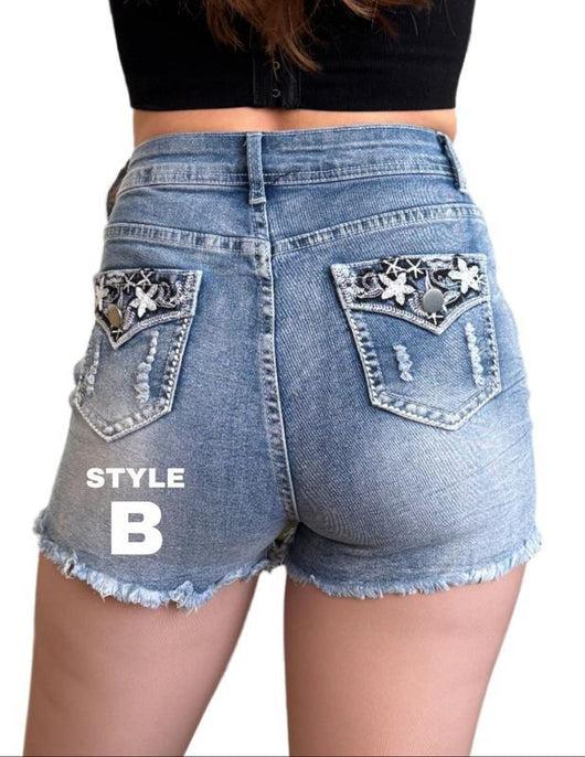 Shorts Retro para Hombre con Detalles Bordados y Acabado Desgastado - Image 6