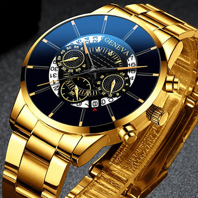 Reloj de Cuarzo para Hombre con Banda de Acero Inoxidable y Calendario
