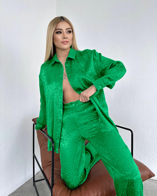 Conjunto de Dos Piezas Mujer con Camisa Estampado Leopardo y Pantalón - Image 30