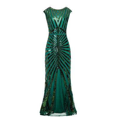 Vestido Largo Fiesta con Borde Sirena y Lentejuelas Brillantes - Image 2