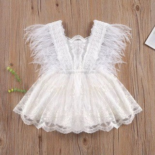 Falda Romper Infantil con Encaje de Plumas - Diseño Elegante para Niñas - Image 4