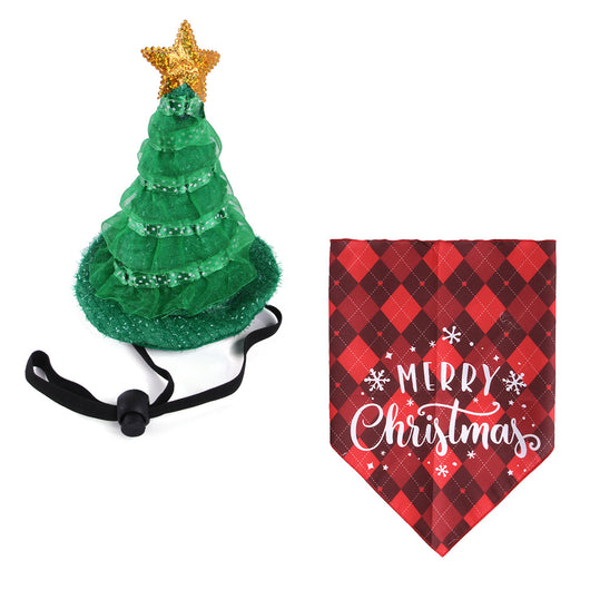 Traje Navideño para Mascotas con Sombrero y Pañoleta Triangular - Image 10