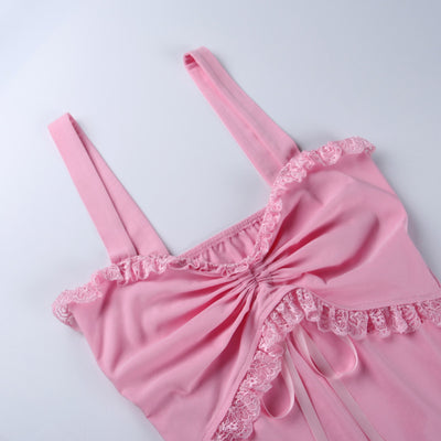 Vestido Deslizante con Encaje y Cordón Ajustable para Mujer - Image 8