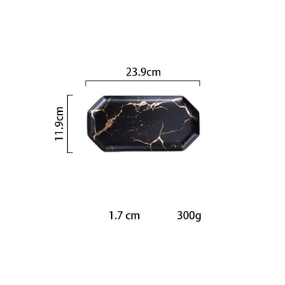 Bandeja de Cerámica Irregular Mármol y Oro - Lujo Minimalista - Image 22