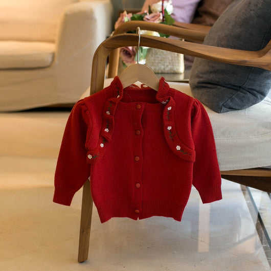 Cardigan para Niña con Encaje y Bordado de Rosas - Image 11