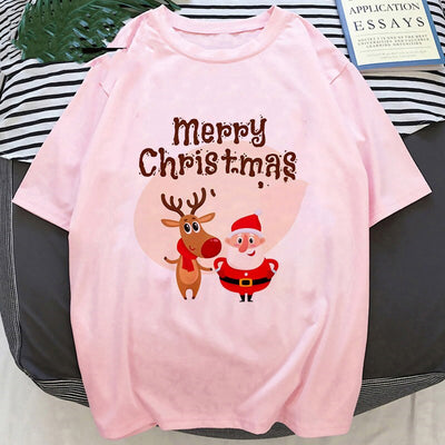 Playera Navideña con Estampado de Papá Noel y Reno - Image 35