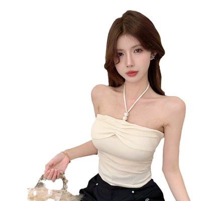 Top Halter Sexy Tubo con Tirantes - Diseño Francés Otoño - Image 5