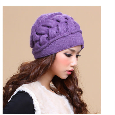 Gorro Invierno Mujer Doble Capa Lana Conejo - Abrigo Cálido y Elegante - Image 13