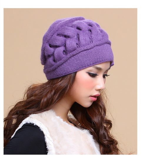 Gorro Invierno Mujer Doble Capa Lana Conejo - Abrigo Cálido y Elegante - Image 13