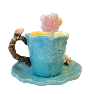 Taza de Cerámica Inspirada en Van Gogh Noche Estrellada con Plato - Image 5