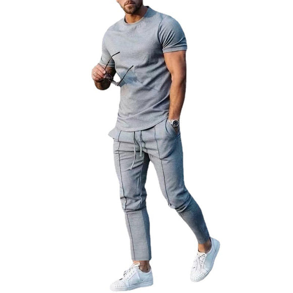 Conjunto Deportivo Casual: Camiseta y Pantalón de Algodón