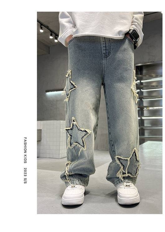 Jeans Anchos Pentagrama para Niños - Estilo Moderno y Cómodo - Image 13