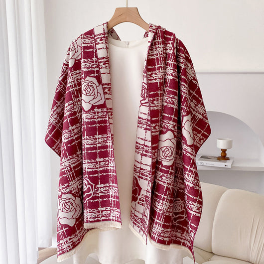 Chal Reversible de Cachemira con Borlas Camellia - Perfecto para Aire Acondicionado - Image 14