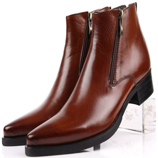 Botas de Cuero Puro con Punta Afilada y Caña Alta - Image 2