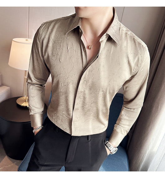 Camisa Larga Hombre Ice Silk Textura Premium - Transpirable y Fresca - Image 29