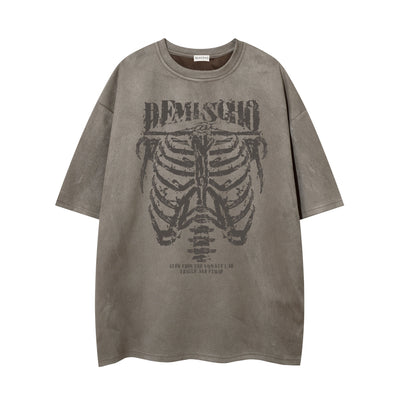 Playera de Ante con Estampado Calavera Oscura para Hombre - Image 2