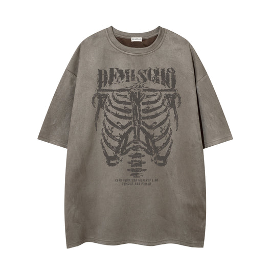 Playera de Ante con Estampado Calavera Oscura para Hombre - Image 2