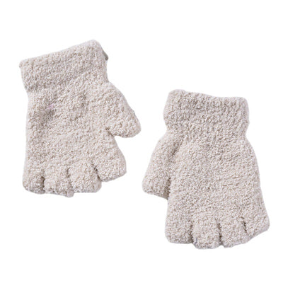 Guantes Térmicos Infantiles Mitad Dedo Terciopelo Protección Frío - Image 8