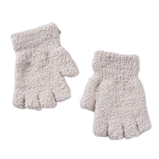 Guantes Térmicos Infantiles Mitad Dedo Terciopelo Protección Frío - Image 8