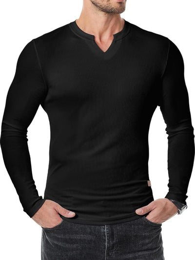 Camiseta Manga Larga Hombre Otoño Invierno - Diseño Sólido Casual - Image 17