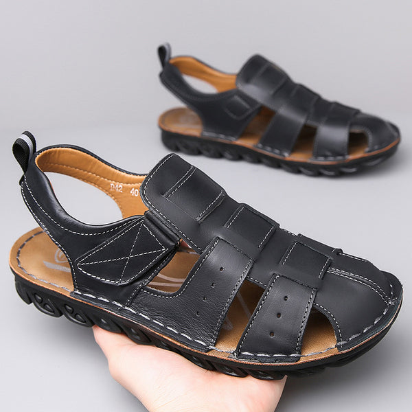 Sandalias de Cuero para Hombre con Suela Suave Antideslizante