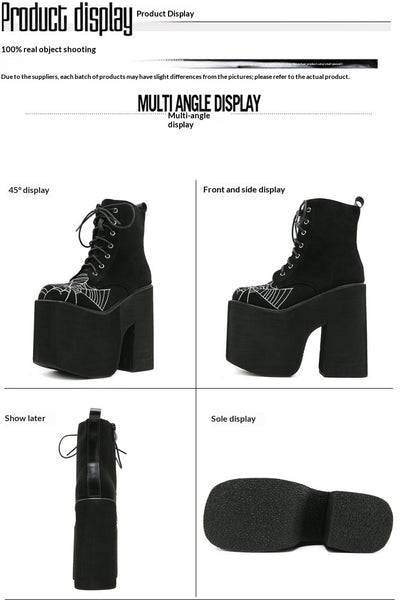 Botas Dr Martens Gothic Ultra Altas con Suela Gruesa y Diseño de Telaraña - Image 10