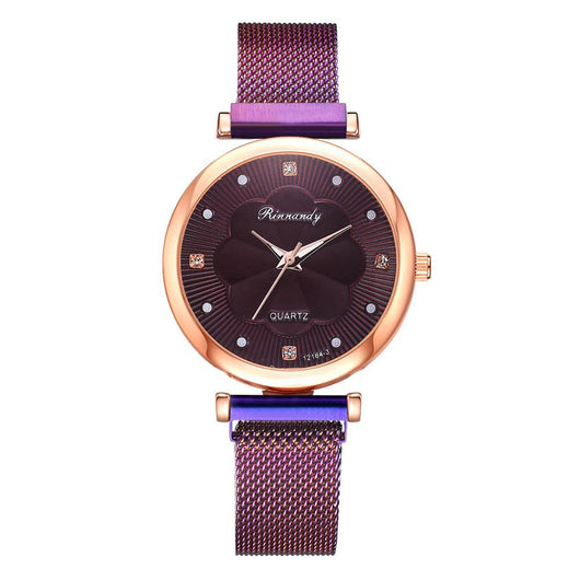 Reloj de Cuarzo con Esfera Floral y Malla Ajustable - Image 23