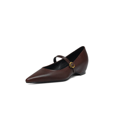 Pumps Retro Francés Punta Fina de Piel de Oveja para Mujer - Image 6