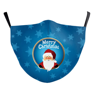 Christmas dust mask with a cartoon kitten in a Santa hat singing carols next to a decorated Christmas tree. - Image 18