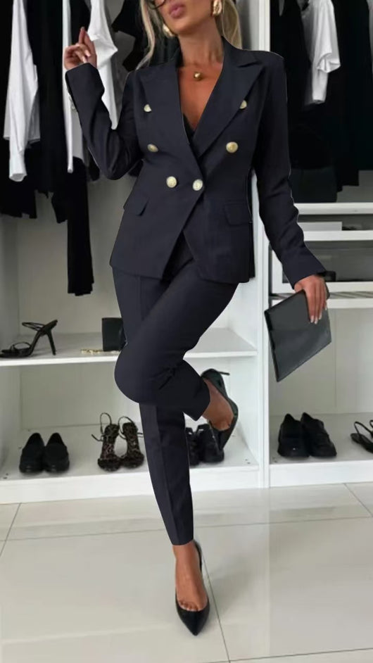 Blazer Doble Botonadura Slim con Pantalón Deportivo Mujer - Image 15