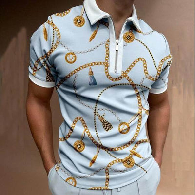 Polo Estampado Casual Talla Grande para Hombre - Image 9