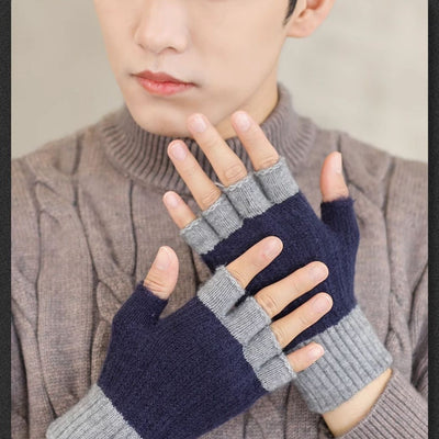 Guantes Tejidos Gruesos de Media Caña para Hombre - Image 13