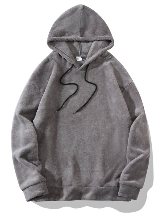Conjunto de Sudadera con Capucha y Shorts en Fleece Coral para Hombre Talla Grande - Image 23