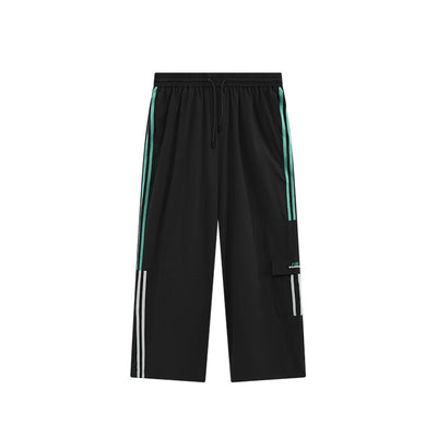 Pantalones Anchos con Rayas Laterales y Parches de Contraste - Estilo Retro Casual - Image 4