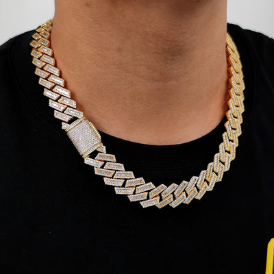 Cadena Cubana Hip Hop de Diamantes Doble Fila 18mm - Image 18