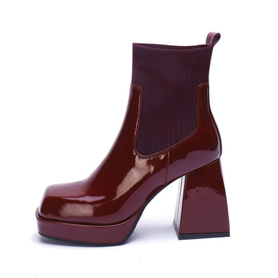Botas Tobilleras de Tacón Grueso y Plataforma - Image 3