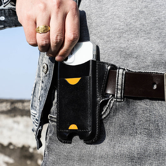 Bolsa Cinturón para Celular de Cuero Crazy Horse - Resistente para Actividades Outdoor - Image 2