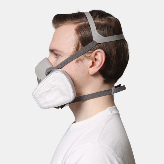 Mascarilla Respiratoria Dual con Cartuchos Gris-Blanco - Image 2