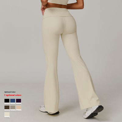 Pantalones Yoga Cintura Alta Plegables para Mujer